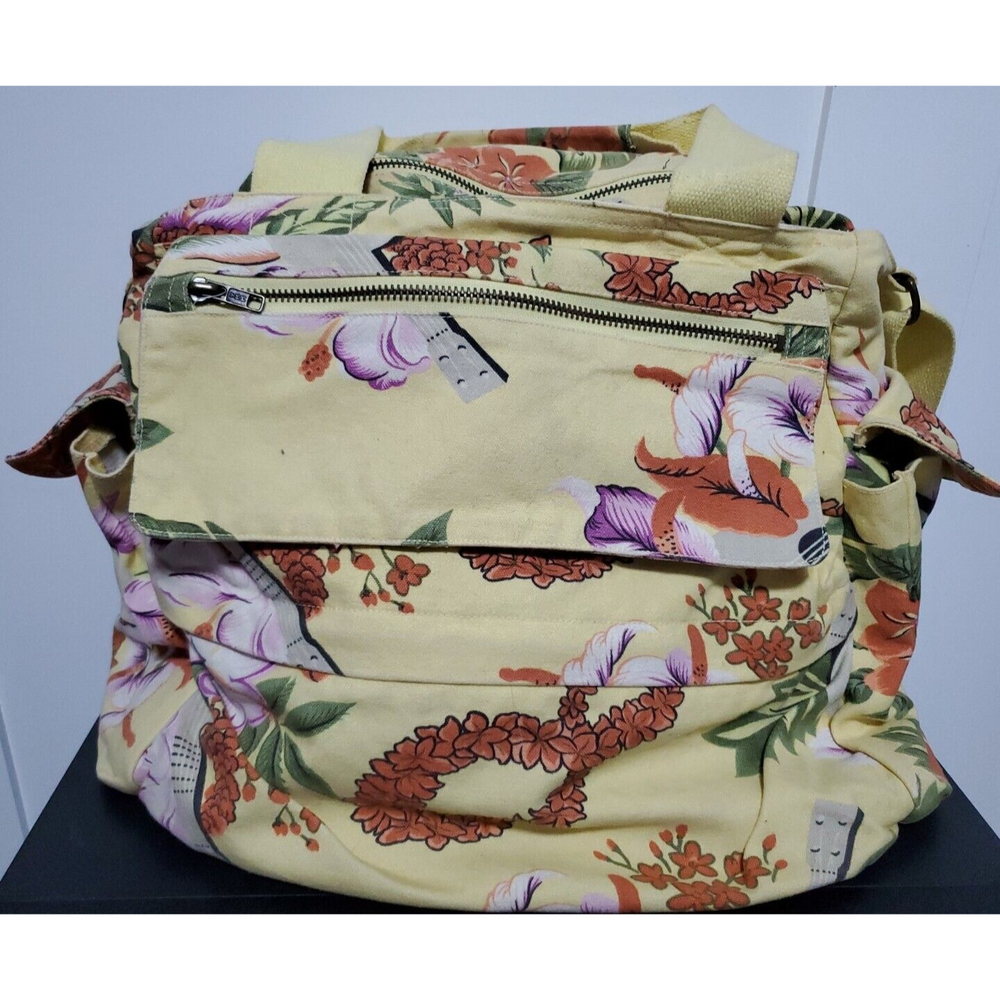 Tommy Bahama Yellow Hawaiian themed Canvas Tote Shopper Bag- Large